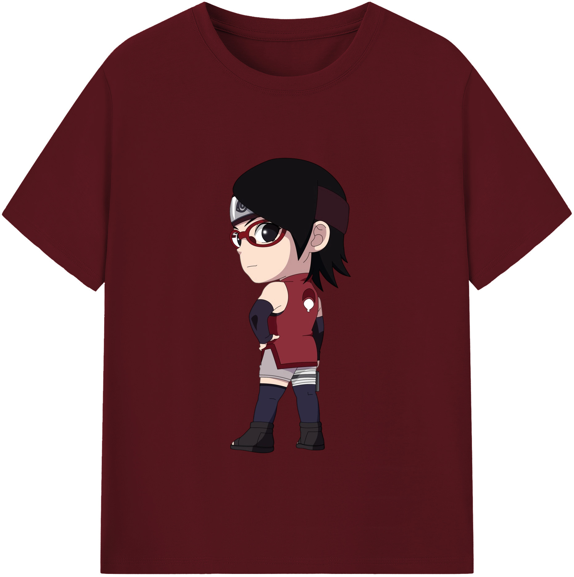 （画像用） NARUTO -ナルト- うちは サラダ Uchiha Sarada 綿100％半袖Tシャツ（フロントプリント）